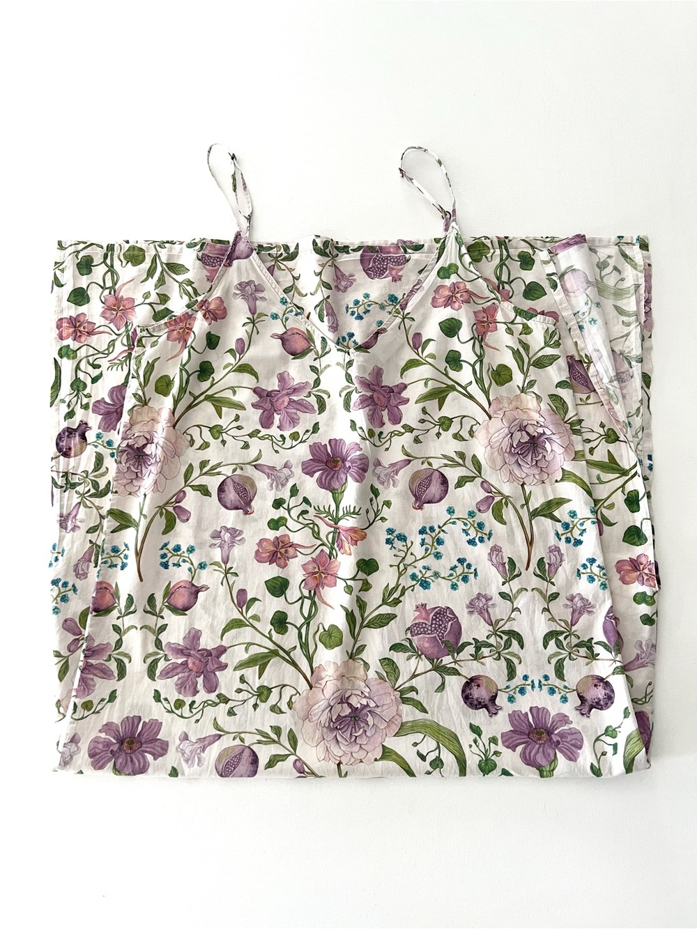 Desmond & Dempsey Lavender Botanical Floral Print Slip Nightgown Size Large - Picture 4 of 10